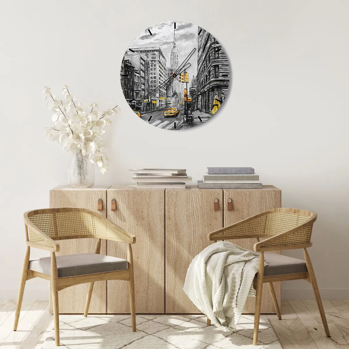 Horloge murale - Pendule murale - Une histoire new-yorkaise - 30x30 cm