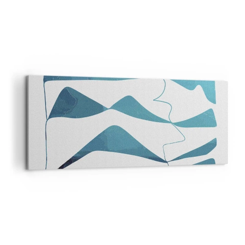 Impression sur toile - Image sur toile - Abstraction : composé turquoise - 100x40 cm