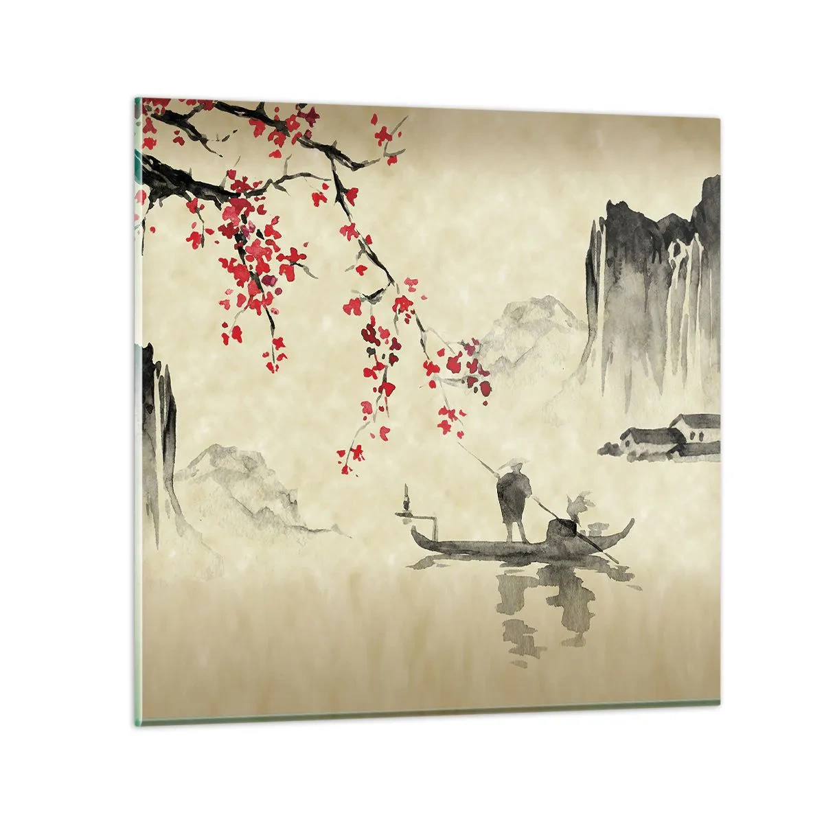 Impression sur verre - Image sur verre - Au pays des cerisiers en fleurs - 30x30 cm