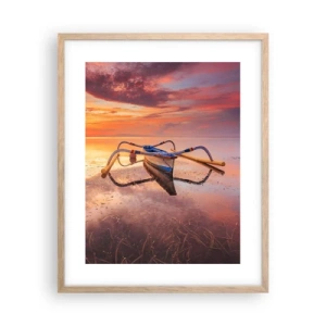 Affiche dans un chêne clair - Poster - Le calme d'une soirée tropicale - 40x50 cm