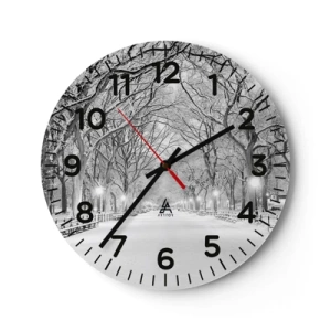 Horloge murale - Pendule murale - Les quatres saisons – l’hiver - 30x30 cm
