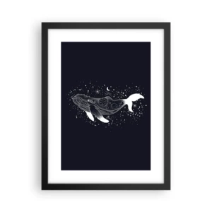 Affiche dans un cadre noir - Poster - Dans l'océan de l'univers - 30x40 cm