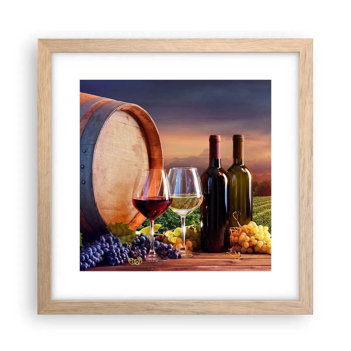 Affiche dans un chêne clair - Poster - Ici la vie a du goût - 30x30 cm