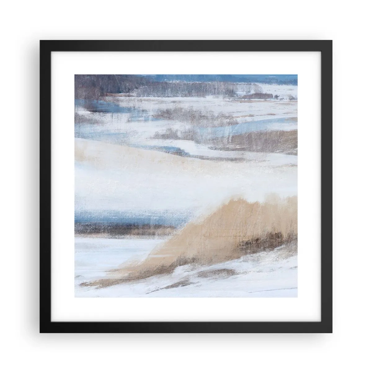 Affiche dans un cadre noir - Poster - Composition hivernale - 40x40 cm