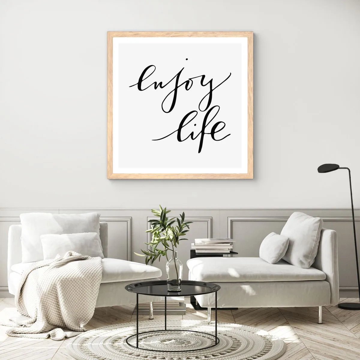 Affiche dans un chêne clair - Poster - Rien à ajouter.... - 60x60 cm