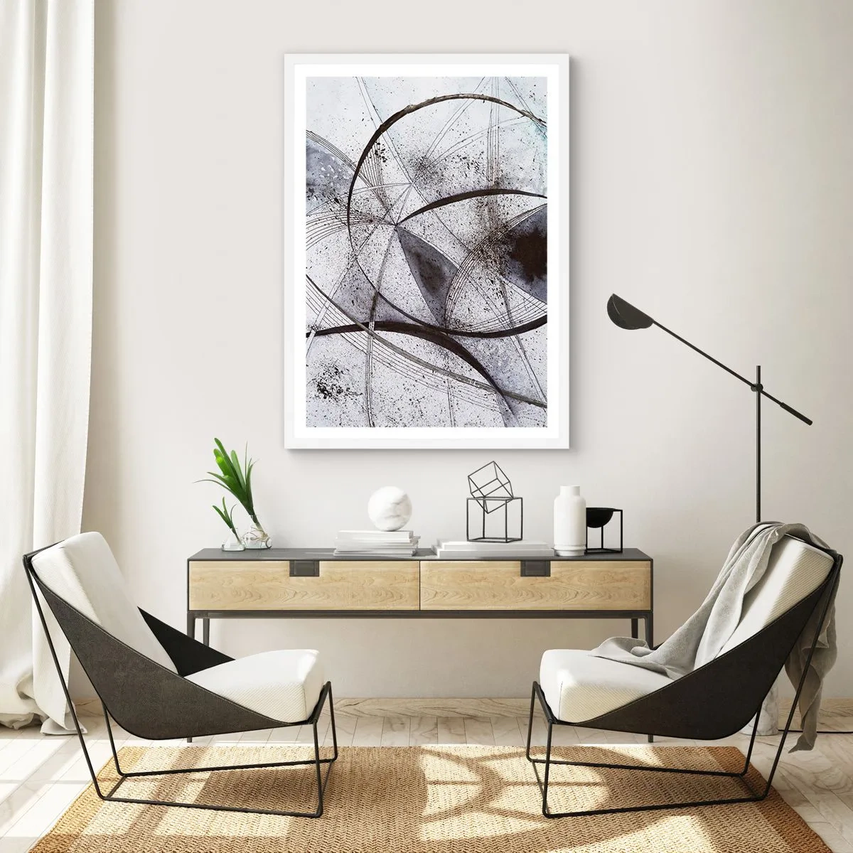 Affiche dans un cadre blanc - Poster - Fantaisie futuriste - 70x100 cm