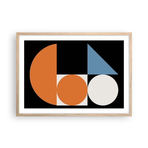 Affiche dans un chêne clair - Poster - Rangement de figures - 70x50 cm