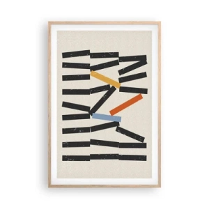 Affiche dans un chêne clair - Poster - Dominos – composition - 61x91 cm