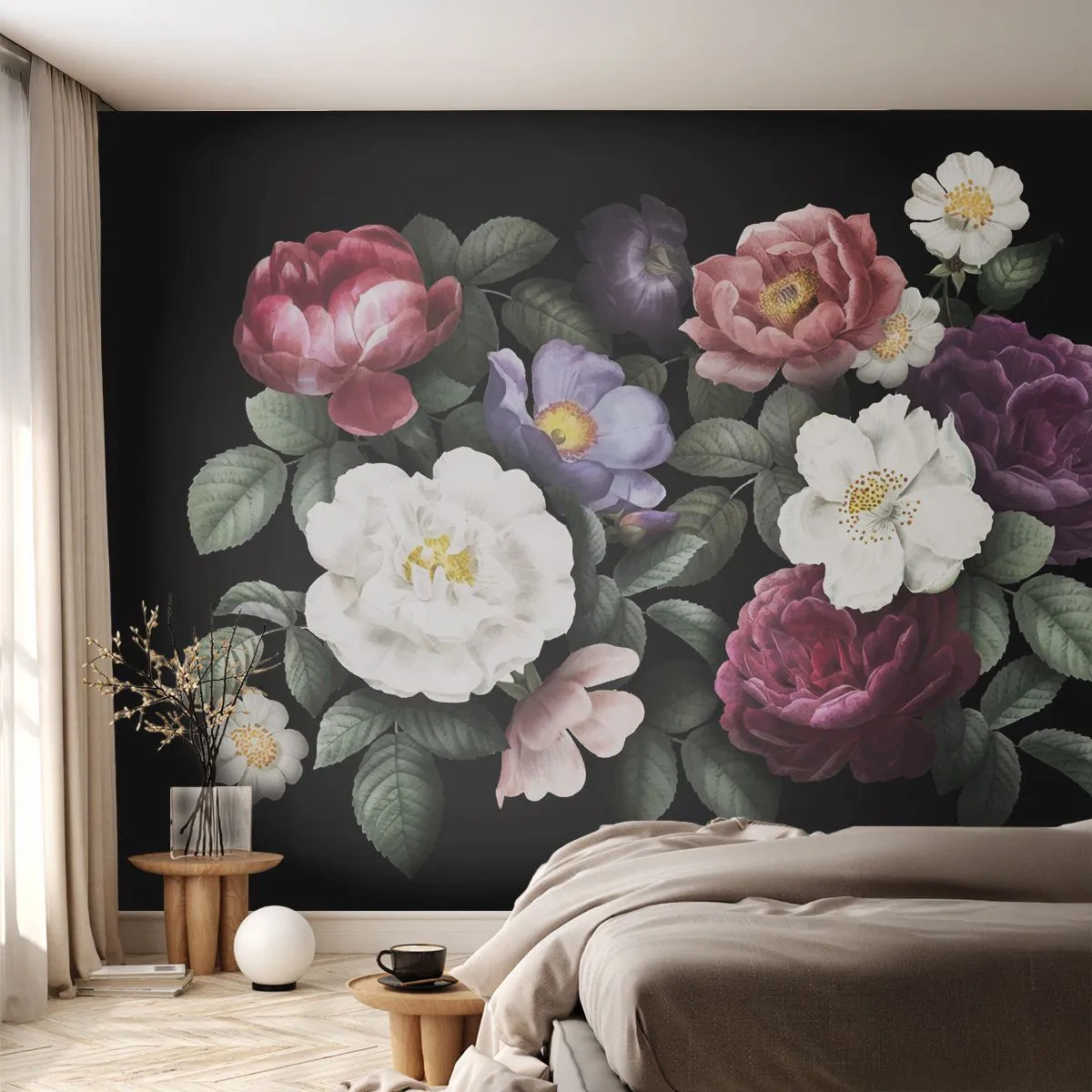 Papier Peint Autocollant Deluxe Sticker - D'un jardin anglais - Fleurs, Bouquet de fleurs, Arrangement de fleurs - 200x140 cm