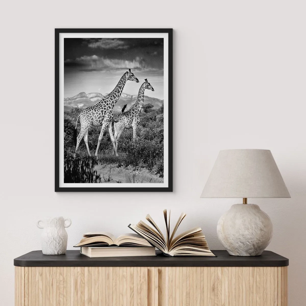 Affiche dans un cadre noir - Poster - Hautes sphères en Afrique - 61x91 cm