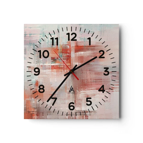 Horloge murale - Pendule murale - Brumeux. Mais rose - 30x30 cm