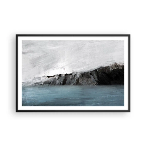 Affiche dans un cadre noir - Poster - Eau – terre : choc des éléments - 91x61 cm