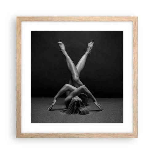 Affiche dans un chêne clair - Poster - Géométrie de la nudité - 40x40 cm