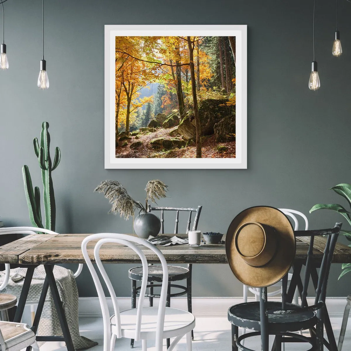 Affiche dans un cadre blanc - Poster - Il est temps de se détendre - 50x50 cm