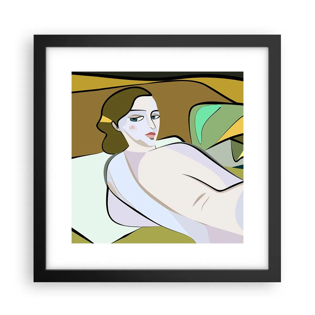 Affiche dans un cadre noir - Poster - Portrait intime - 30x30 cm