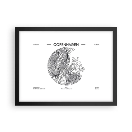 Affiche dans un cadre noir - Poster - Anatomie de Copenhague - 40x30 cm