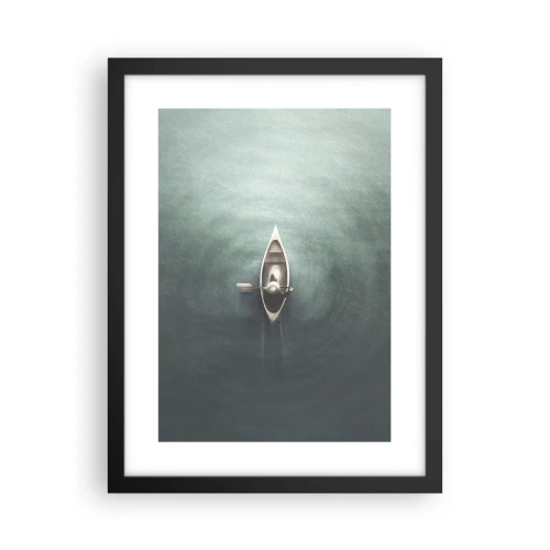 Affiche dans un cadre noir - Poster - À travers le lac de la lune - 30x40 cm