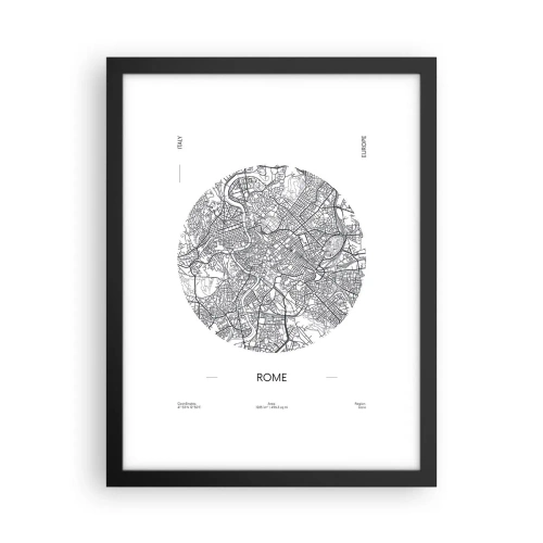 Affiche dans un cadre noir - Poster - Anatomie de Rome - 30x40 cm