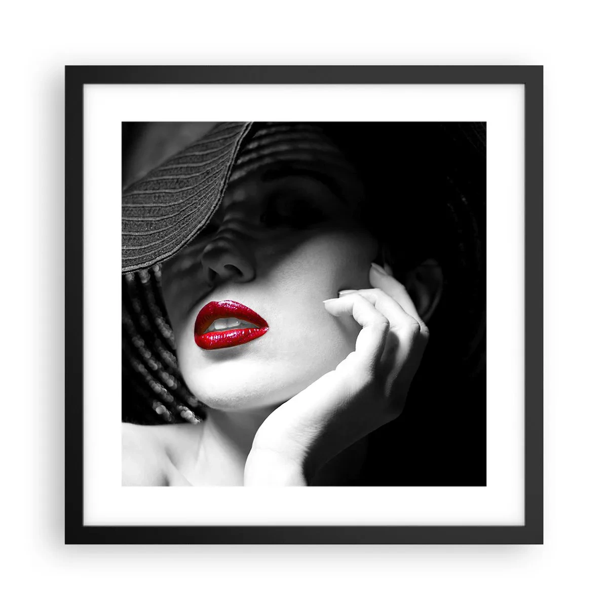 Affiche dans un cadre noir - Poster - Étude écarlate - 40x40 cm