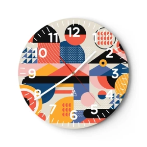 Horloge murale - Pendule murale - Composition : jouer - 30x30 cm