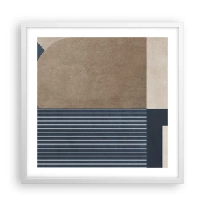 Affiche dans un cadre blanc - Poster - Composition simple et en rondeur - 50x50 cm