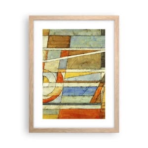 Affiche dans un chêne clair - Poster - Cubisme sur le chantier - 30x40 cm