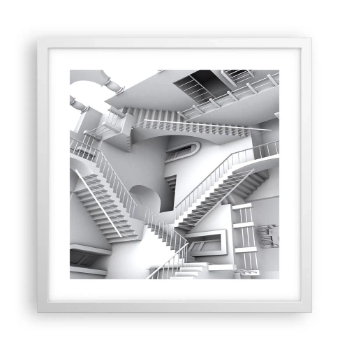 Affiche dans un cadre blanc - Poster - Paradoxes spatiaux - 40x40 cm