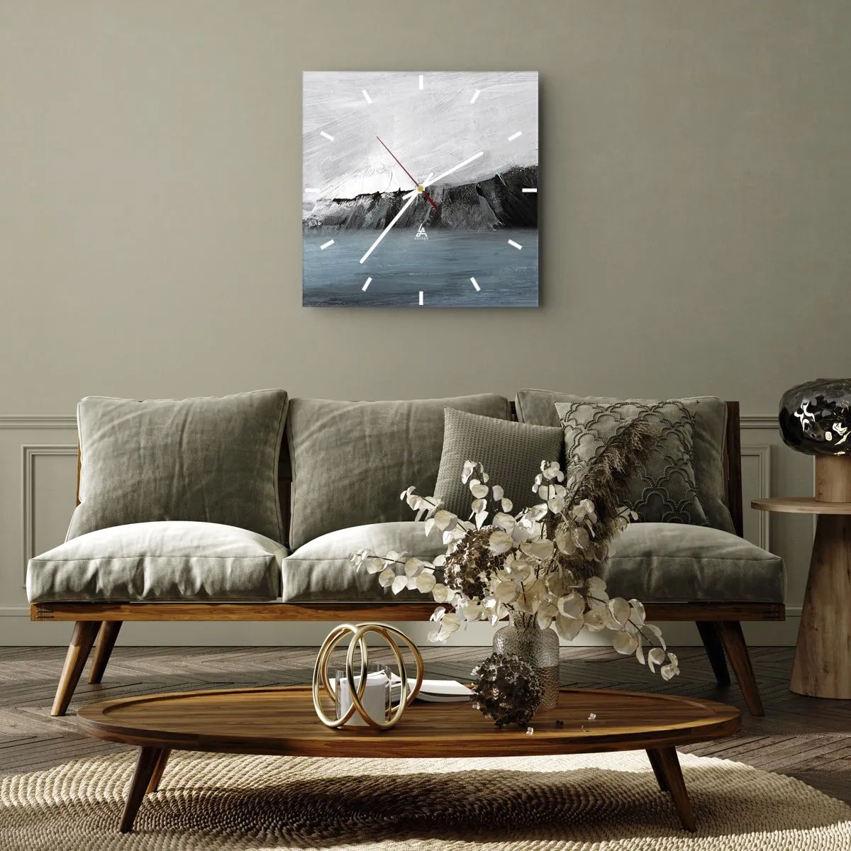 Horloge murale - Pendule murale - Eau – terre : choc des éléments - 40x40 cm