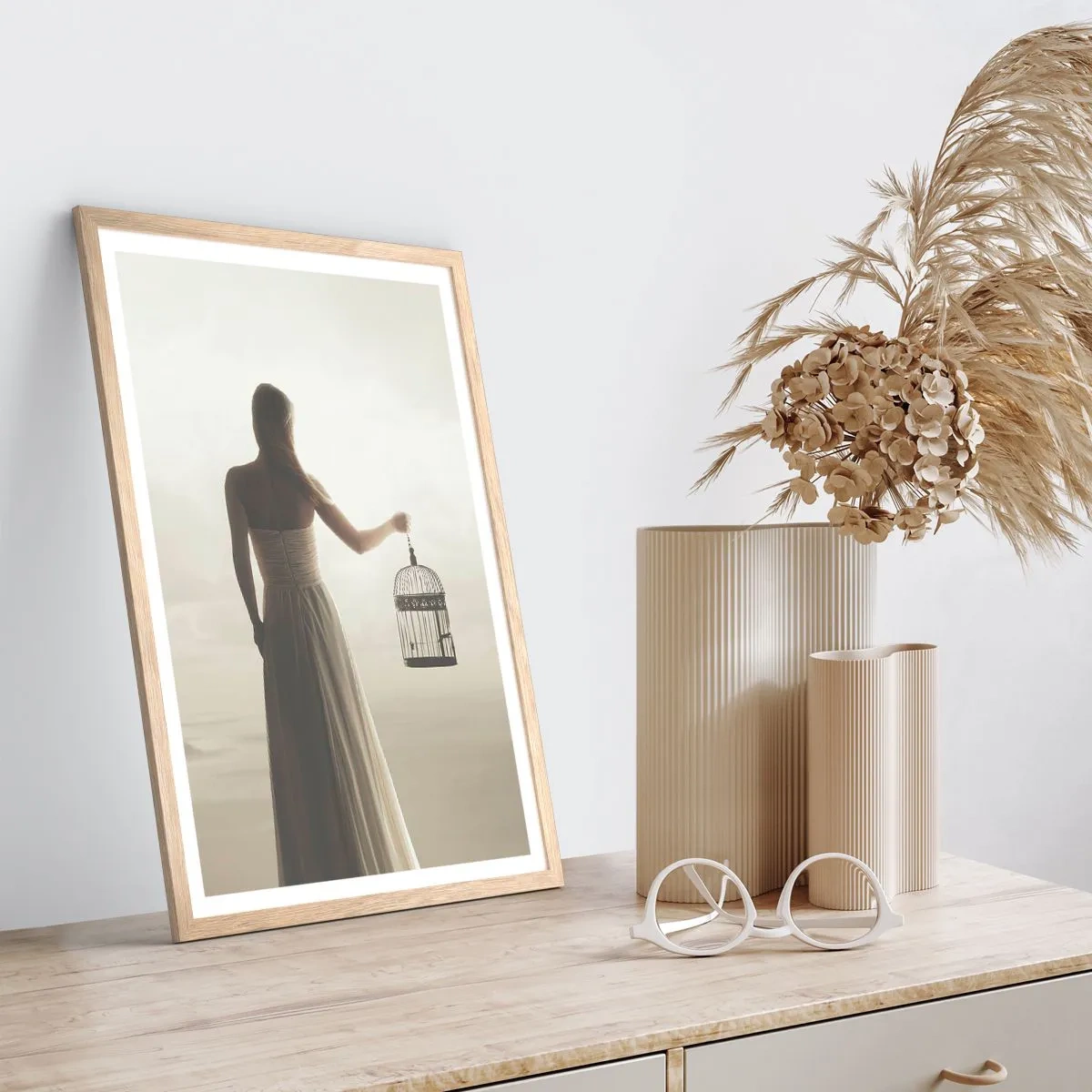 Affiche dans un chêne clair - Poster - Soi libre - 40x50 cm