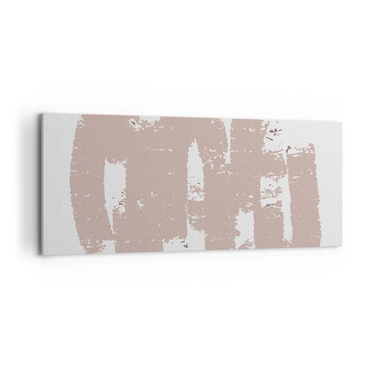 Impression sur toile - Image sur toile - Formes roses douces sur fond clair - 120x50cm - Abstraction en rose tendre - Décoration murale moderne pour le salon et la chambre ARTTOR