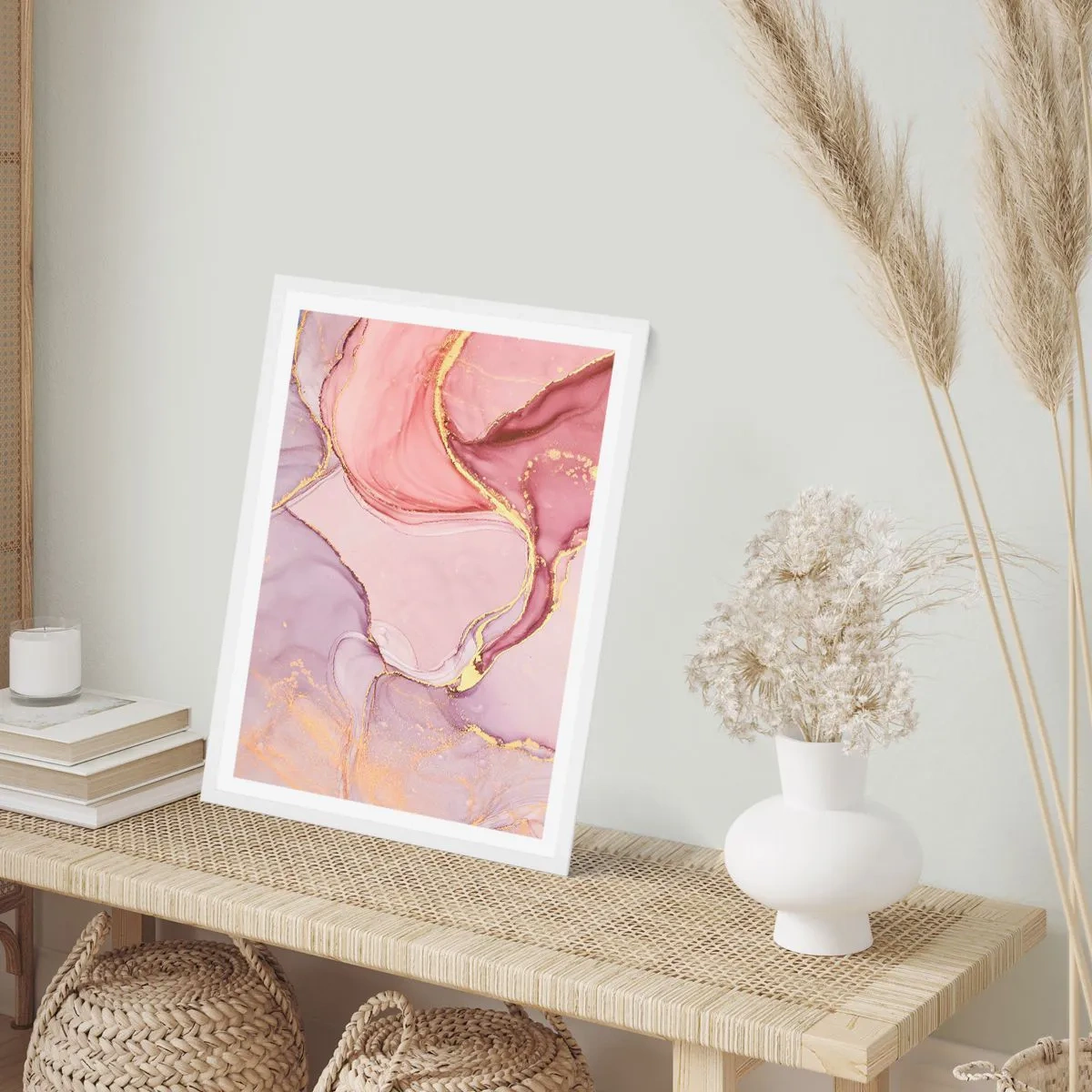 Affiche dans un cadre blanc - Poster - Caresse de couleurs - 61x91 cm