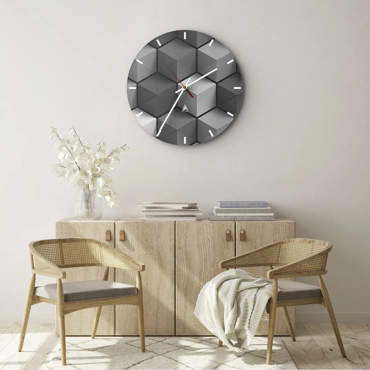 Horloge murale - Pendule murale - Puzzle cubiste - 30x30 cm