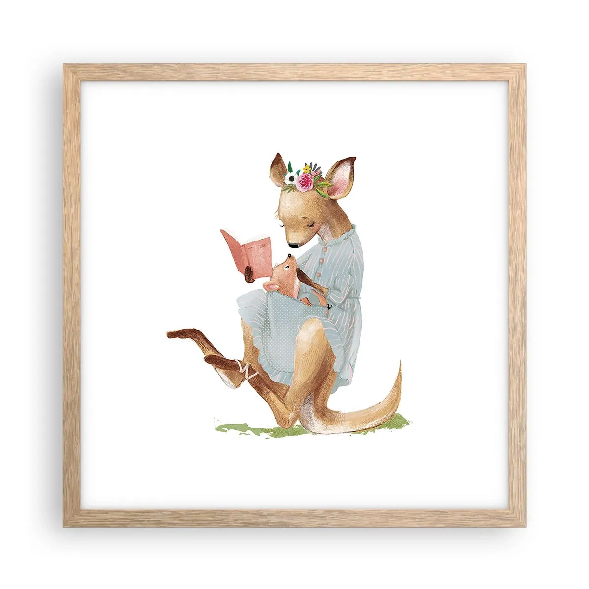 Affiche dans un chêne clair - Poster - Lis-moi maman - 40x40 cm