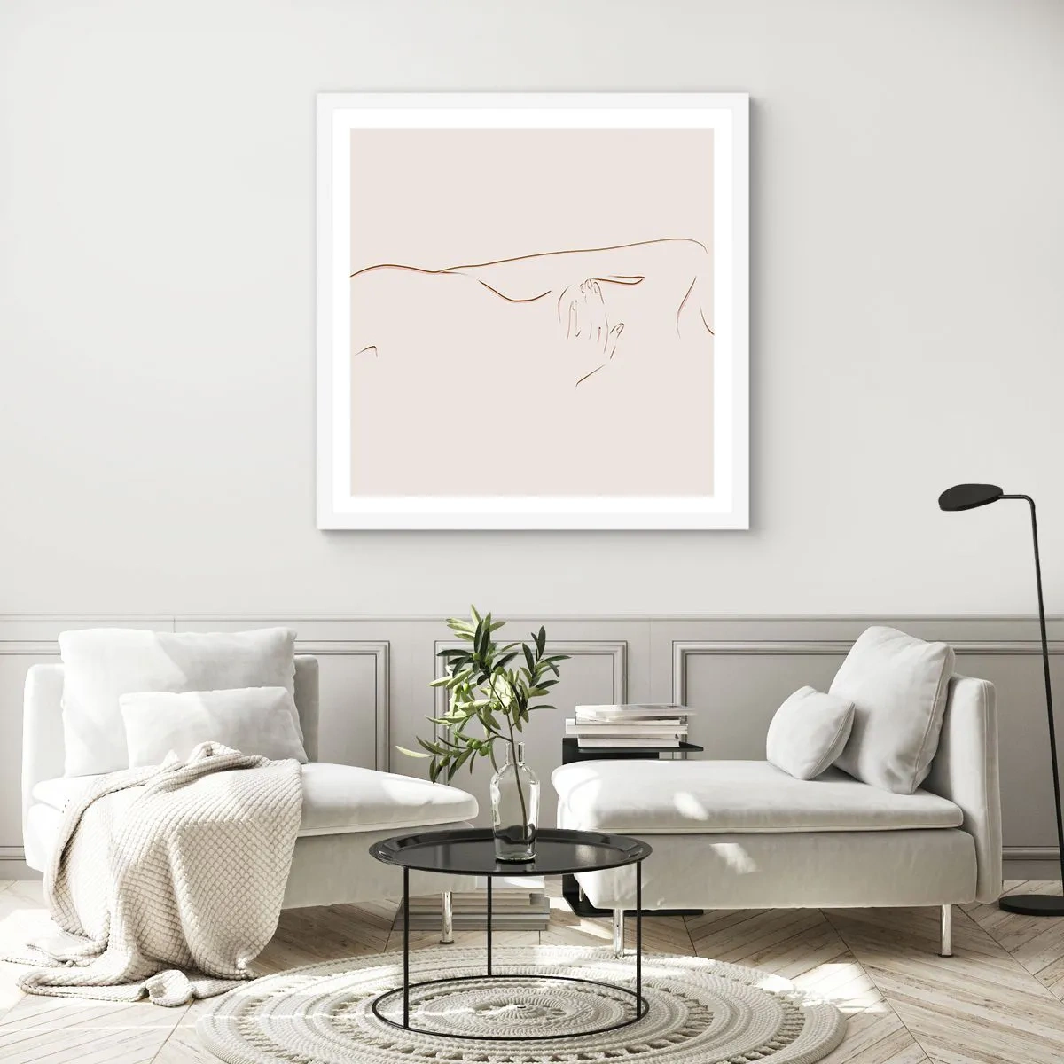Affiche dans un cadre blanc - Poster - La forme du désir - 40x40 cm