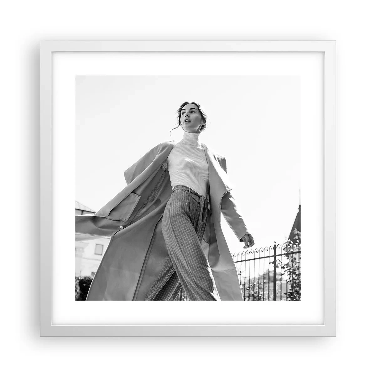 Affiche dans un cadre blanc - Poster - Tu viens avec moi? - 40x40 cm