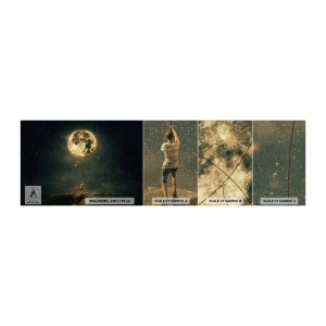 Échantillon de Papier Peint Premium Canvas - Celui qui a volé la lune - Lune, Étoiles, Imagination - 100x30 cm