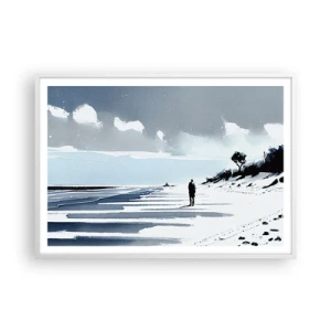 Affiche dans un cadre blanc - Poster - Seul à seul - 100x70 cm