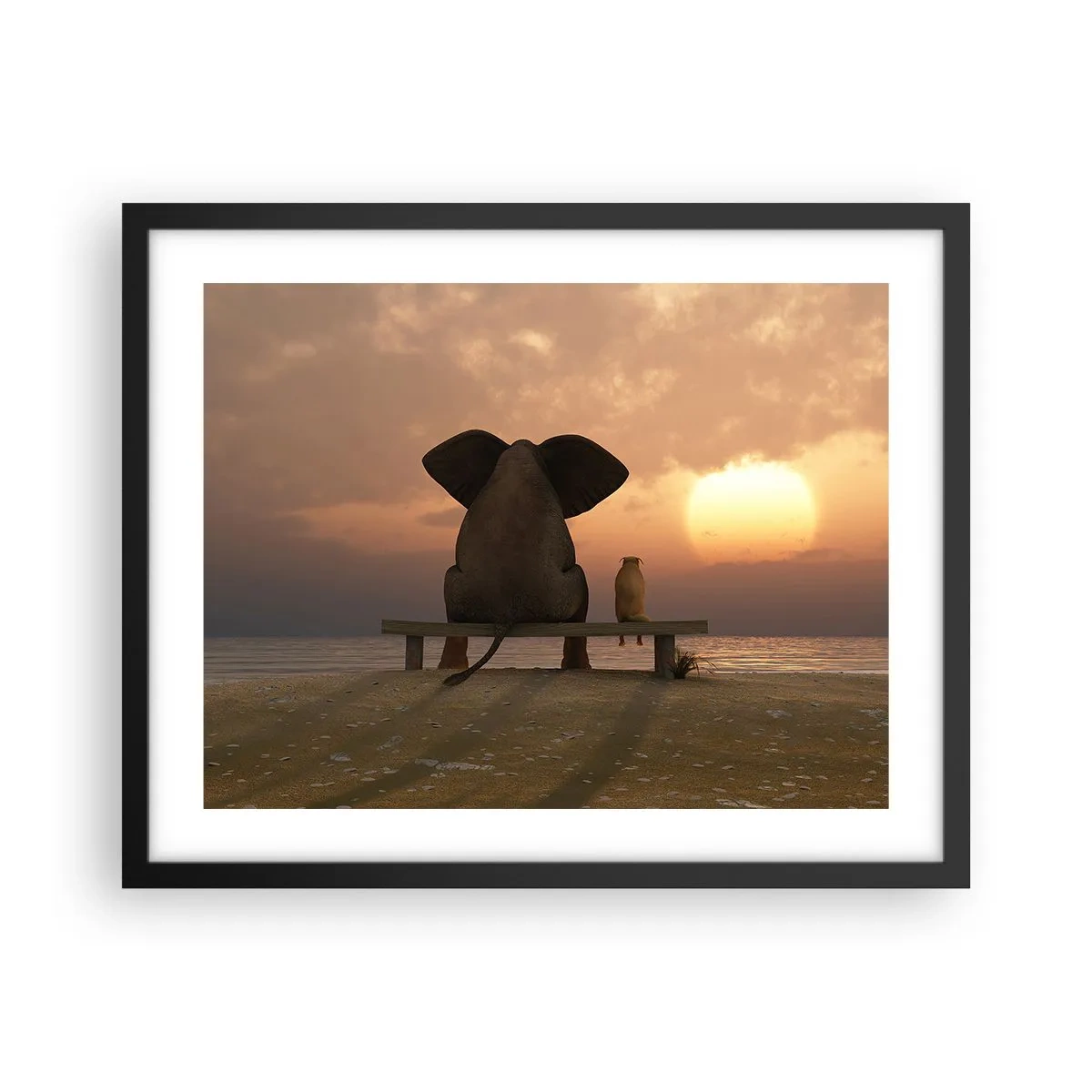 Affiche dans un cadre noir - Poster - C'est bon de garder le silence ensemble - 50x40 cm