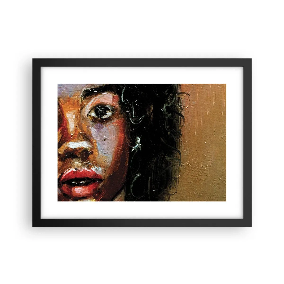 Affiche dans un cadre noir - Poster - Noir et brillant - 40x30 cm