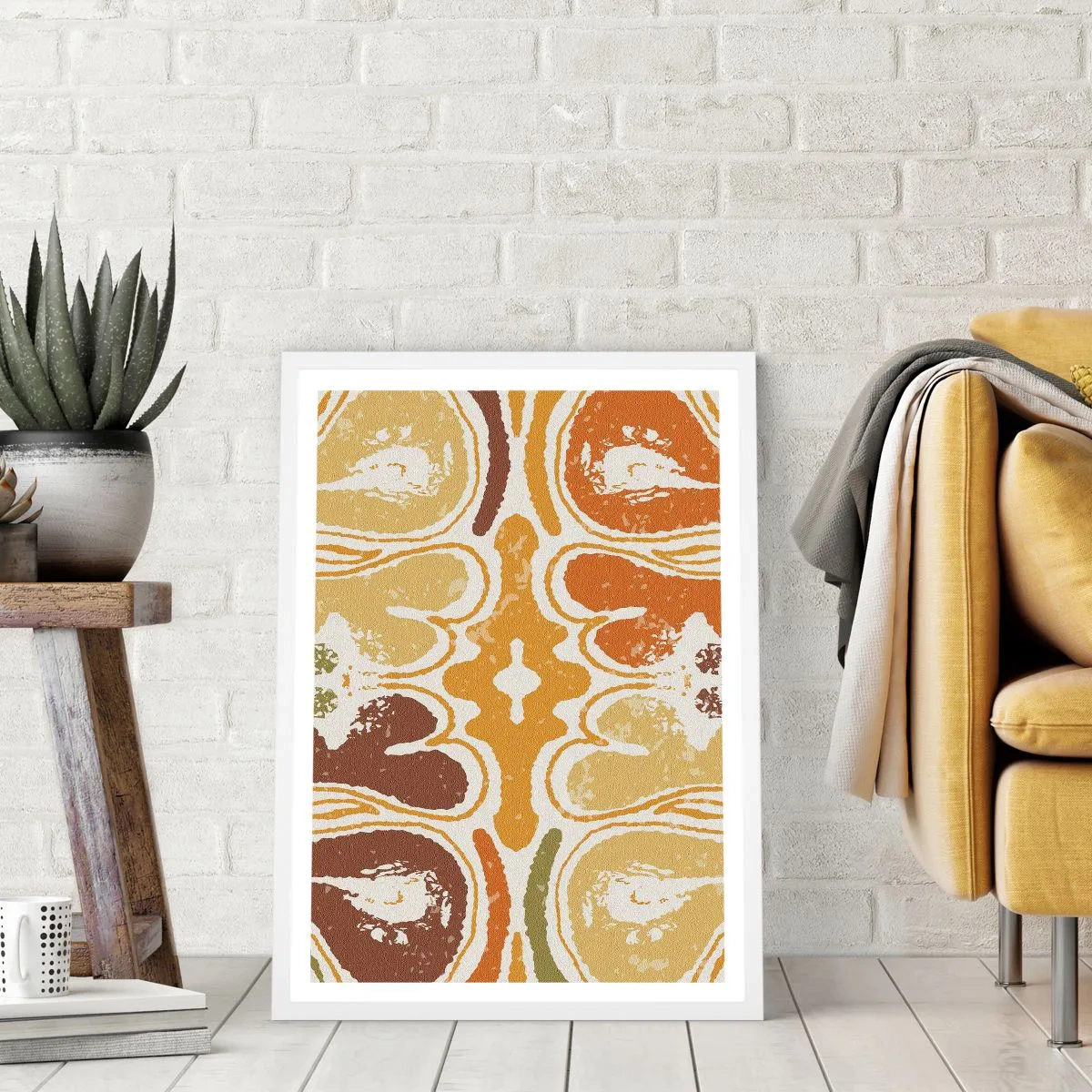 Affiche dans un cadre blanc - Poster - Abstraction sentimentale - 70x100 cm