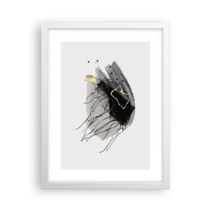 Affiche dans un cadre blanc - Poster - En noir et en or - 30x40 cm