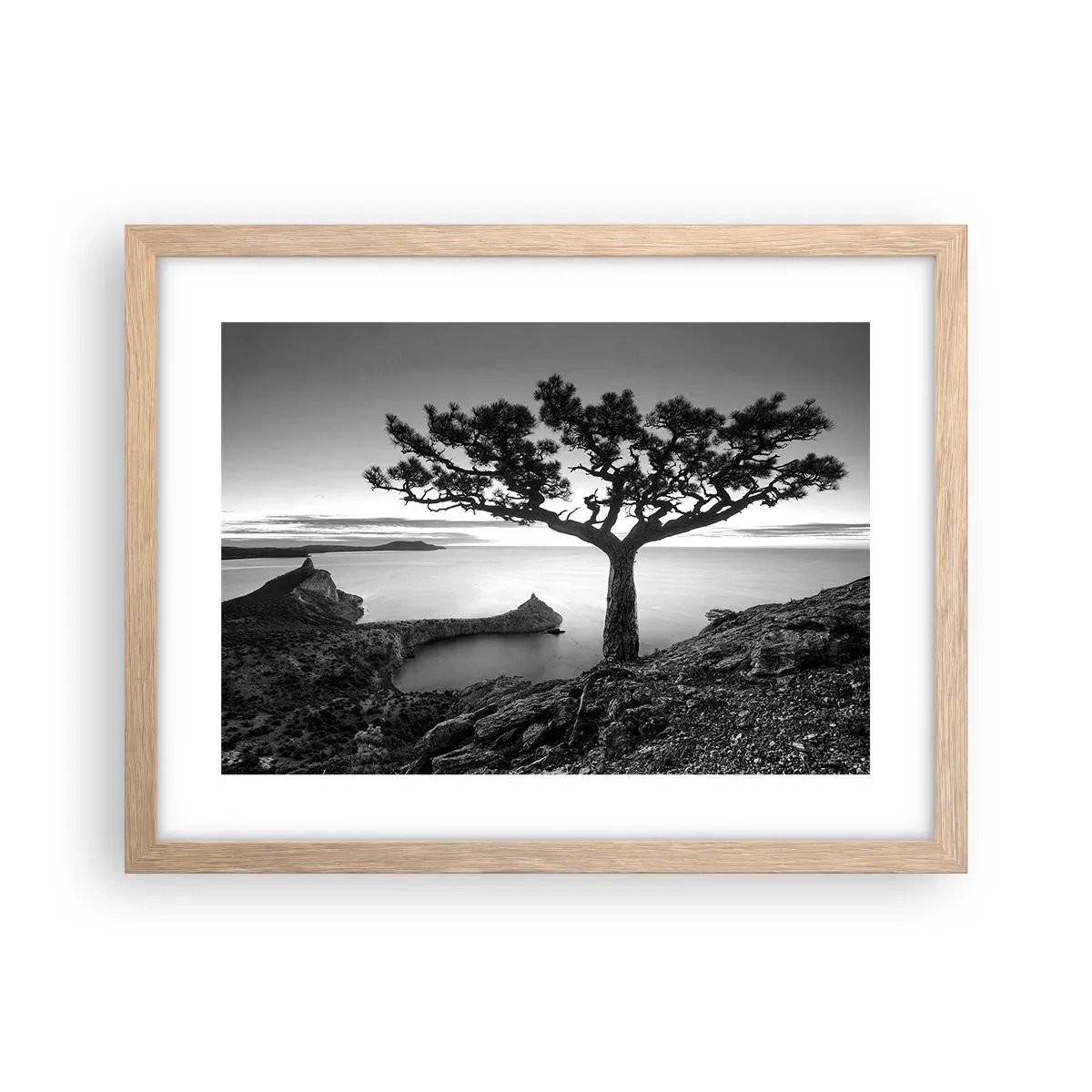 Affiche dans un chêne clair - Poster - Paix jusqu'à l'horizon - 40x30 cm