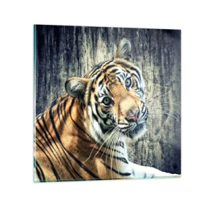 Impression sur verre - Image sur verre - Portrait dans les flots de lumière - 40x40 cm