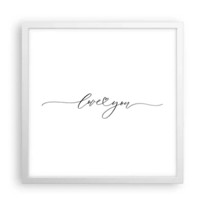 Affiche dans un cadre blanc - Poster - Noir sur blanc - 40x40 cm