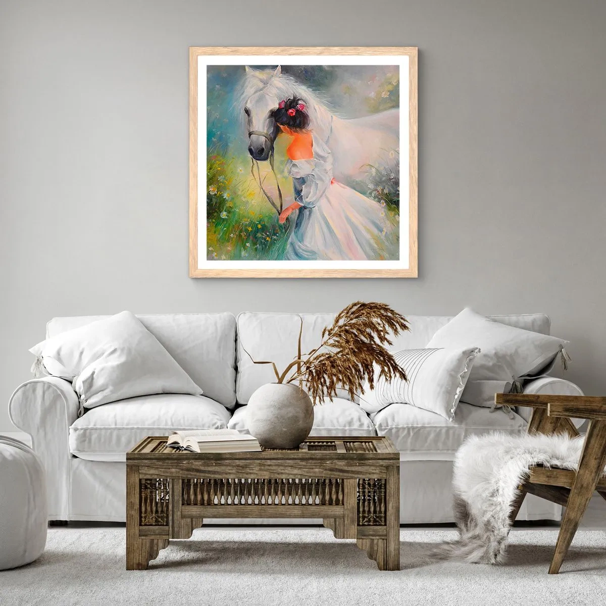 Affiche dans un chêne clair - Poster - Comme dans un beau rêve - 30x30 cm