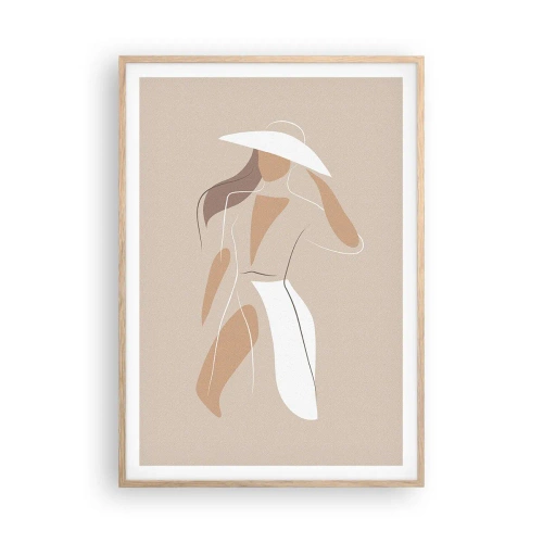 Affiche dans un chêne clair - Poster - Lea mode est un jeu - 70x100 cm