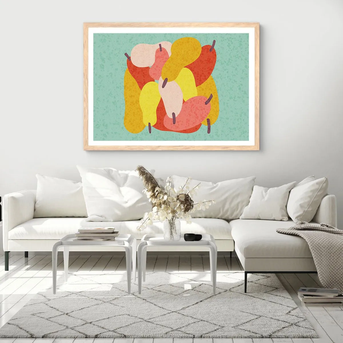 Affiche dans un chêne clair - Poster - Essayez le soleil d'été - 50x40 cm