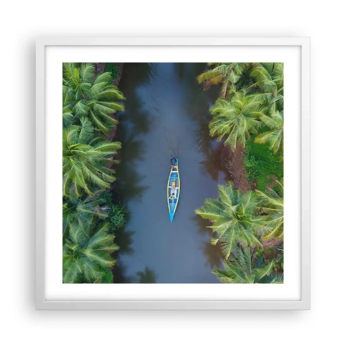 Affiche dans un cadre blanc - Poster - Sur un sentier tropical - 50x50 cm