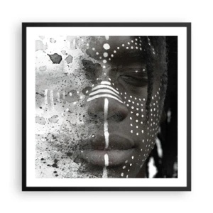 Affiche dans un cadre noir - Poster - Découvrez l'esprit primal - 60x60 cm