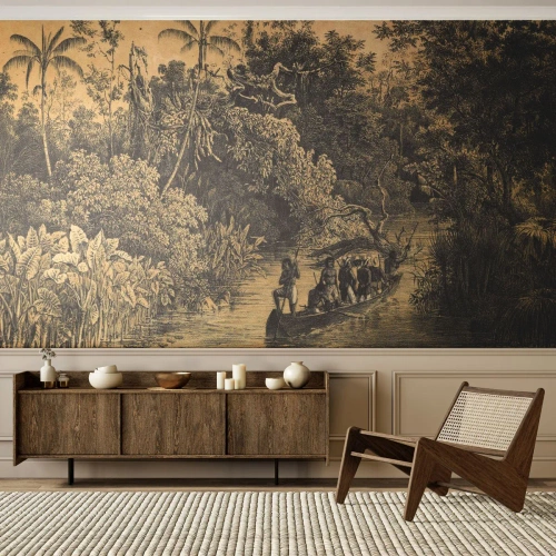 Papier Peint Autocollant Deluxe Sticker - Expédition à la source - Jungle, Amazonie, Tropiques - 250x175 cm